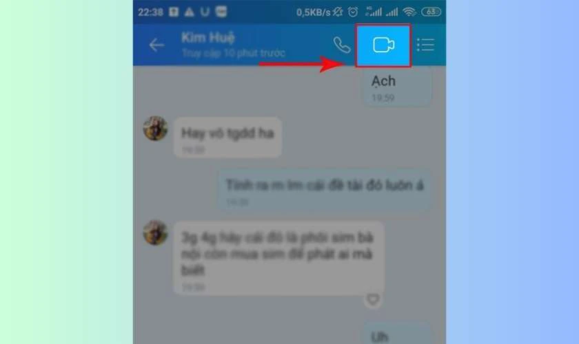 Chọn người cần gọi trong danh bạ hoặc tin nhắn gần đ&acirc;y
