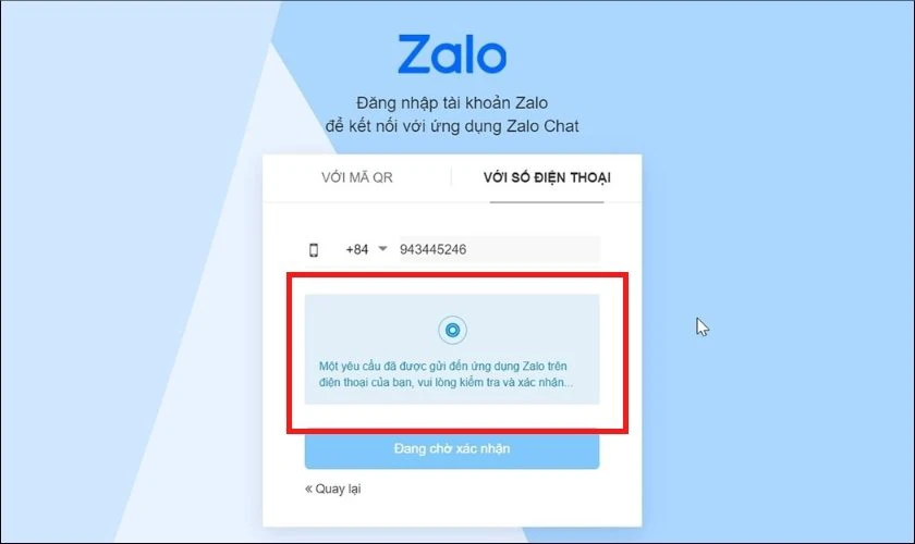 Một yêu cầu được gửi tới app trên điện thoại