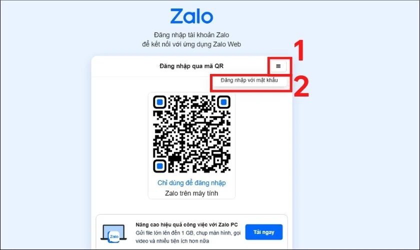 Cách sử dụng Zalo Web đăng nhập bằng số điện thoại