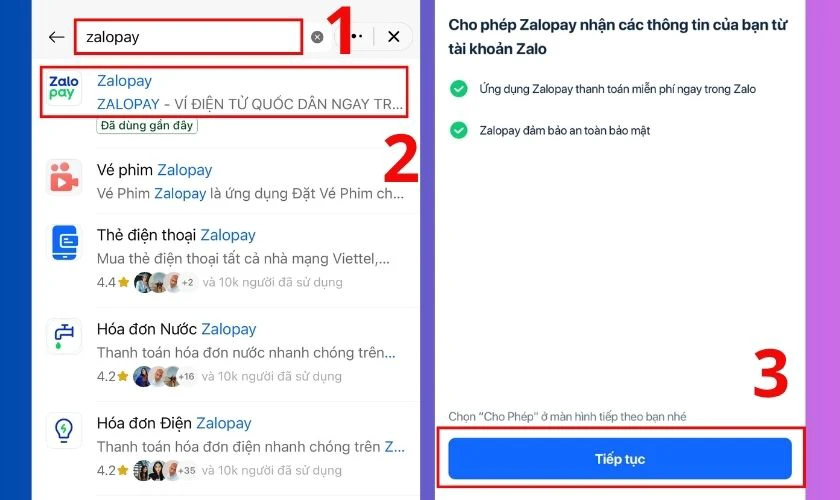 Chọn Ví ZaloPay