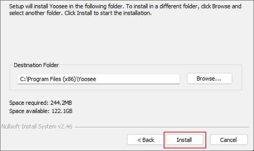Bấm v&agrave;o Install