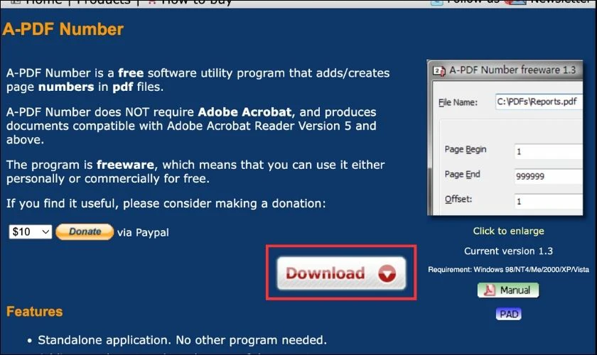 Cách cài đặt phần mềm A-PDF Number để đánh số trang PDF