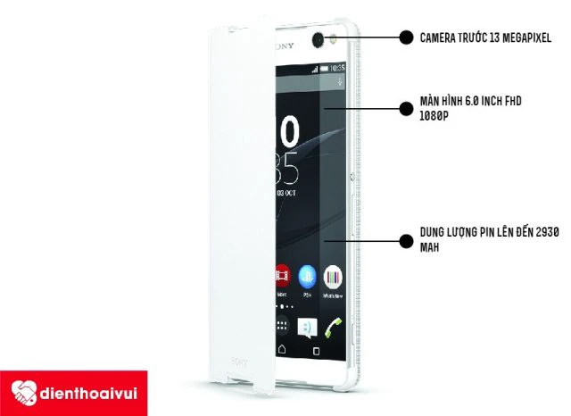 Sony Xperia C5 dung lượng pin lớn cho ng&agrave;y d&agrave;i sử dụng