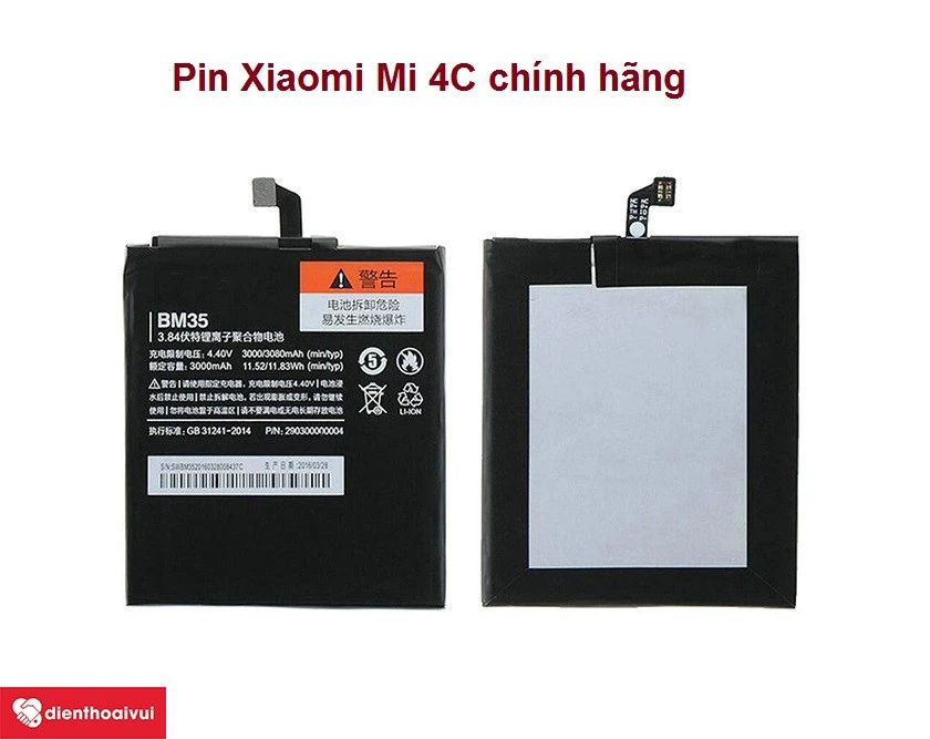 Các loại pin Xiaomi Mi4C tr&ecirc;n thị trường
