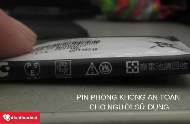 Sự sụng điện thoại pin phồng kh&ocirc;ng an to&agrave;n