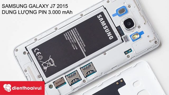 Samsung Galaxy J7 2015 c&oacute; dung lượng pin 3.000 mah