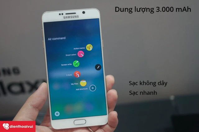 Galaxy note với vi&ecirc;n pin 3000 mAh v&agrave; c&ocirc;ng nghệ sạc nhanh kh&ocirc;ng d&acirc;y
