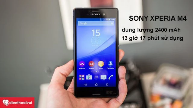 Sony Xperia M4 sở hữu vi&ecirc;n pin 2400 mAh