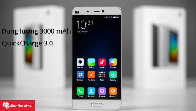 Xiaomi Mi 5 được trang bị c&ocirc;ng nghệ sạc nhanh Quick Charge 3.0