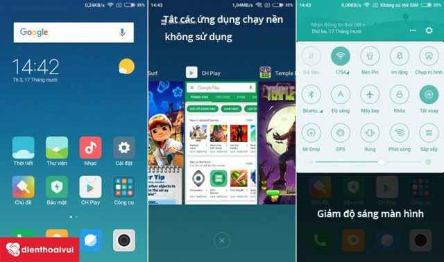Tiết kiệm pin tr&ecirc;n Xiaomi Mi5 bằng c&aacute;ch giảm độ s&aacute;ng m&agrave;n h&igrave;nh, tắt ứng dụng ngầm