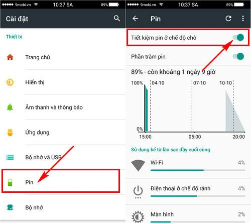 Tắt chế độ tiết kiệm Pin trên điện thoại