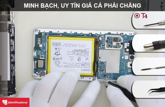 Thay pin tại Điện thoại Vui uy t&iacute;n, minh bạch