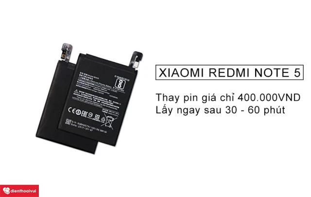 Thay pin Xiaomi Redmi Note 5 Pro gi&aacute; tốt, nhanh ch&oacute;ng tại Điện Thoại Vui