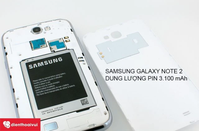 Galaxy Note 2 sở hữu vi&ecirc;n pin 3100 mAh