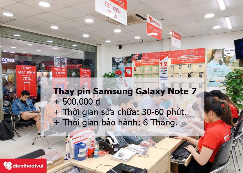 Thay pin Galaxy Note 7 gi&aacute; rẻ - ch&iacute;nh h&atilde;ng tại Điện Thoại Vui