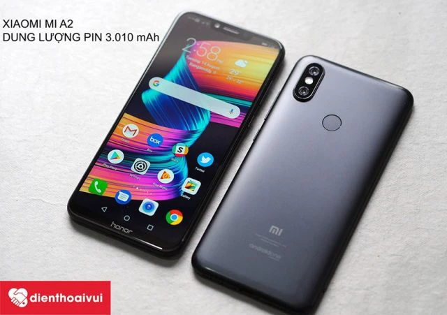 Xiaomi Mi A2 c&oacute; dung lượng pin 3.010 mAh