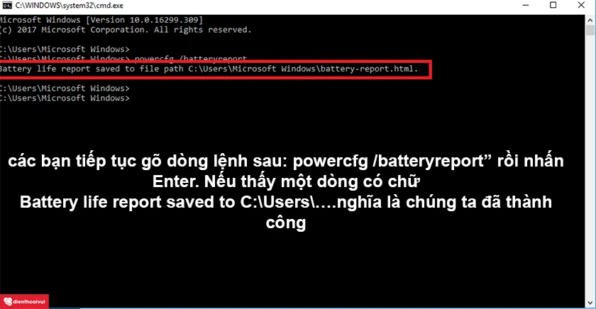  Kiểm tra chai pin Asus Zenbook UX series bằng lệnh powercfg /batteryreport