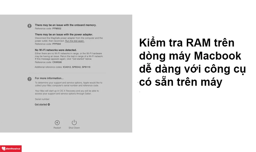 C&aacute;ch kiểm tra RAM tr&ecirc;n Macbook
