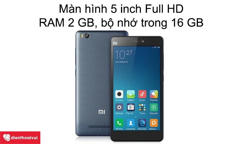 M&agrave;n h&igrave;nh 5 inch Full HD, RAM 2 GB, bộ nhớ trong 16 GB