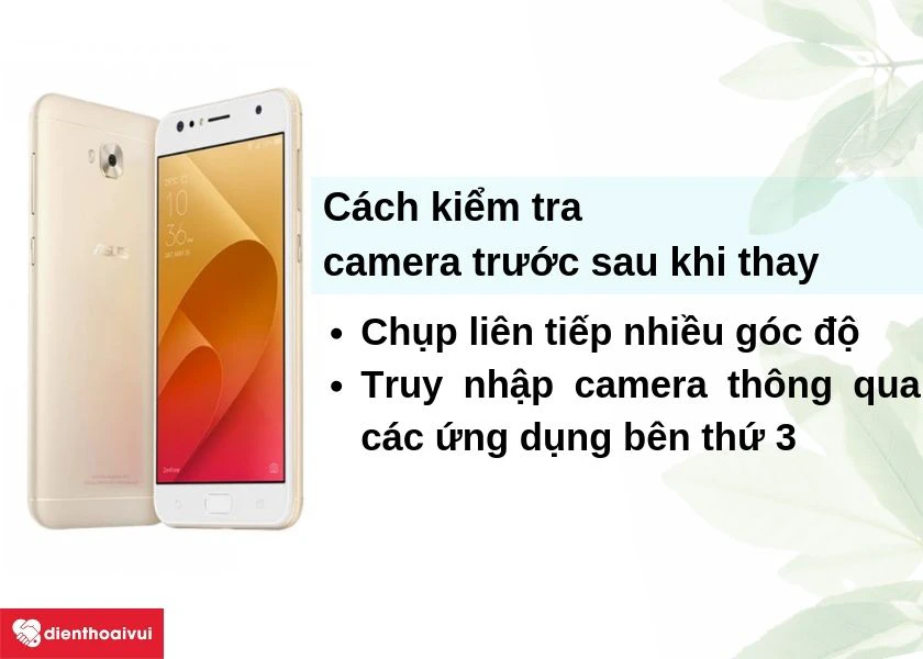 Một số thủ thuật kiểm tra sau khi thay camera trước Asus Zenfone 4 Selfie