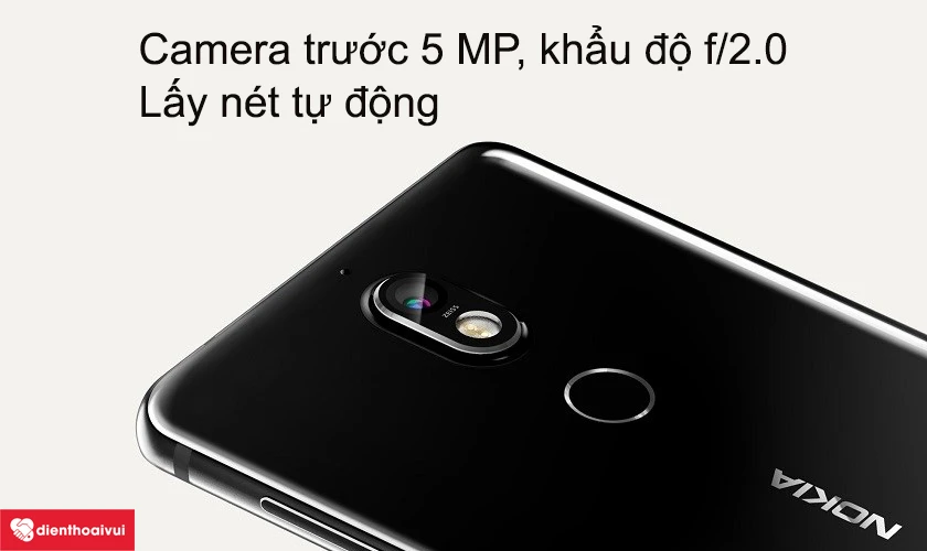 Camera trước 5 MP khẩu độ f/2.0, lấy nét tự động