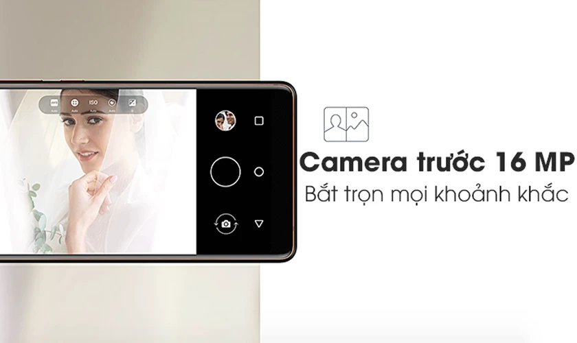 Camera trước 16 MP, ống kính của Zeiss, chụp thiếu sáng