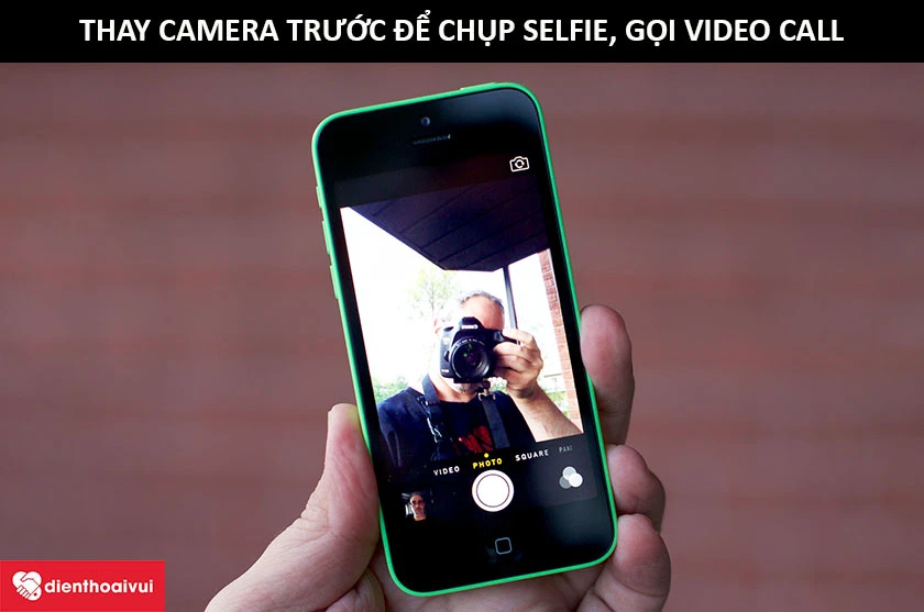 Camera trước của iphone 5c l&agrave; chức năng hữu dụng khi d&ugrave;ng để gọi video call