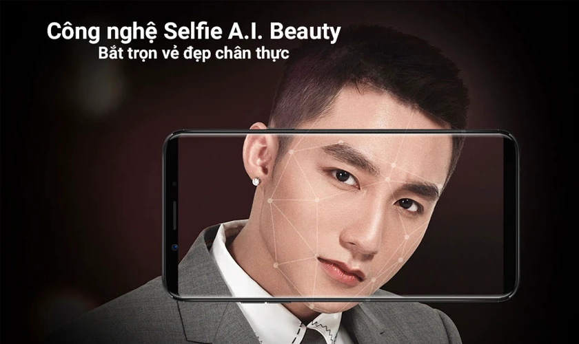Camera trước 20MP, làm đẹp trí tuệ nhân tạo A.I