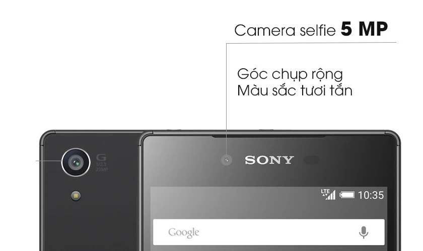 Camera trước 5.1 MP, lấy nét nhanh