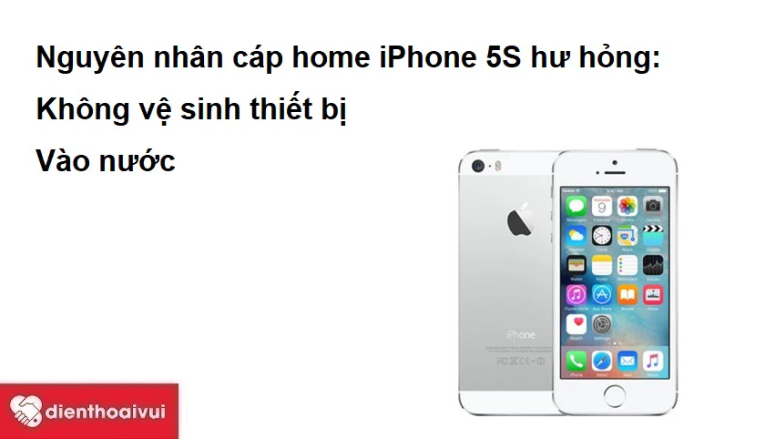 Nguy&ecirc;n nh&acirc;n c&aacute;p home iPhone 5S hư hỏng
