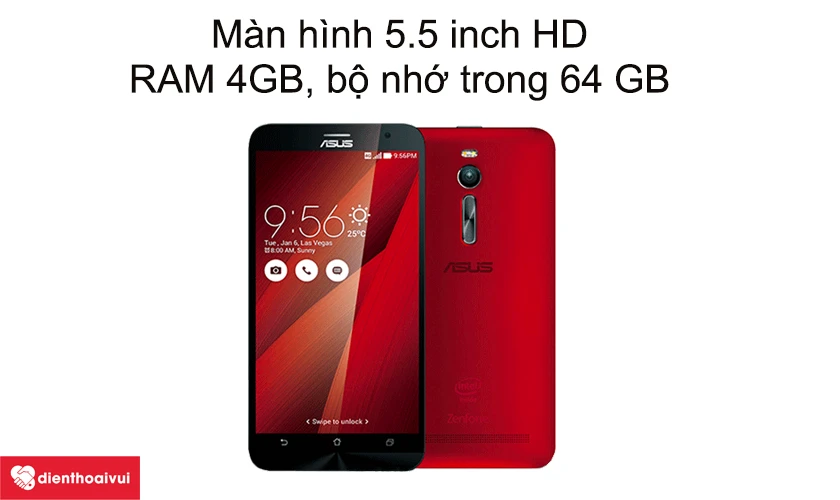 M&agrave;n h&igrave;nh 5.5 inch HD, RAM 4GB, bộ nhớ trong 64 GB