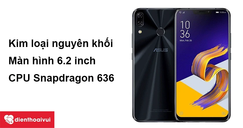 Kim loại nguy&ecirc;n kh&ocirc;́i, CPU Snapdragon 636 xử lý cực nhanh