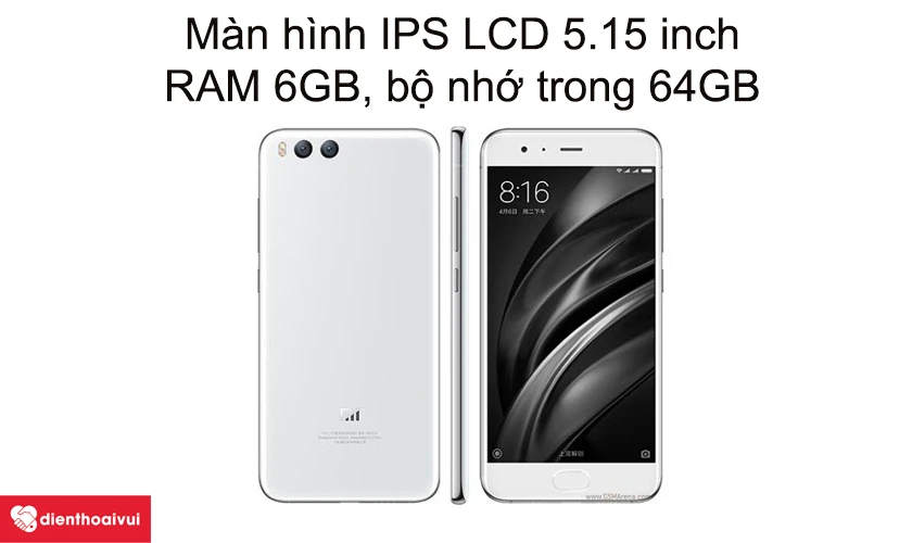 M&agrave;n h&igrave;nh IPS LCD 5.15 inch, RAM 6GB, bộ nhớ trong 64GB