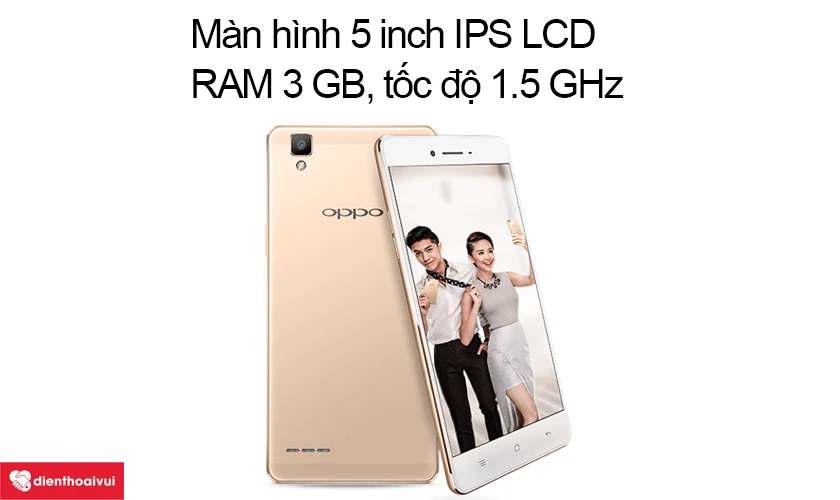 M&agrave;n h&igrave;nh 5 inch IPS LCD, RAM 3 GB, tốc độ 1.5 GHz