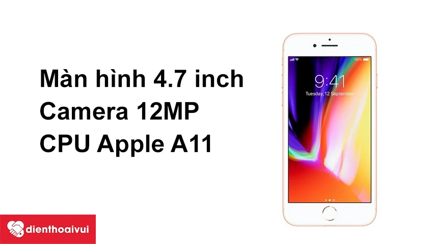 M&agrave;n h&igrave;nh 4.7 inch sắc n&eacute;t, CPU Apple A11 mạnh mẽ