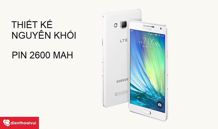 Thiết kế hợp kim nhôm nguyên khối, dung lượng pin 2600 mAh