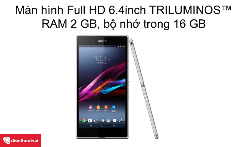 M&agrave;n h&igrave;nh Full HD 6.4inch TRILUMINOS&trade;, RAM 2 GB v&agrave; bộ nhớ trong 16 GB