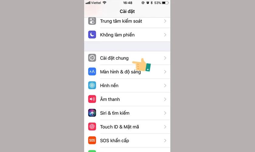 v&agrave;o ứng dụng C&agrave;i đặt (Settings)