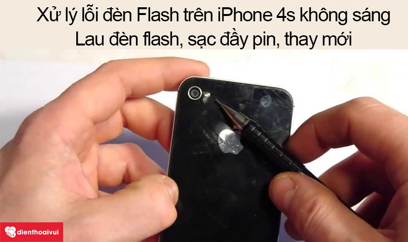 Xử l&yacute; lỗi đ&egrave;n Flash tr&ecirc;n iPhone 4s kh&ocirc;ng s&aacute;ng