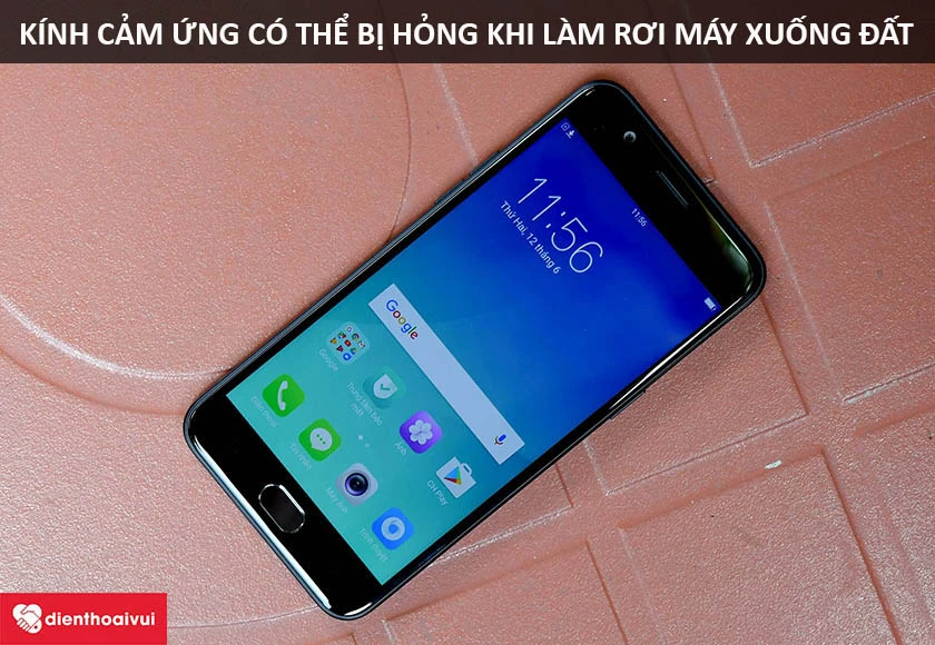 Kính cảm ứng bị hỏng do va đập mạnh
