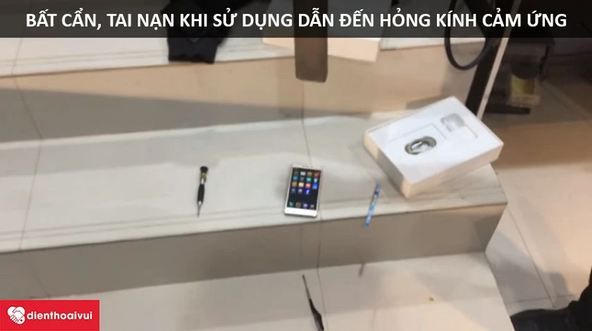 Bất cẩn, tai nạn dẫn đến hỏng k&iacute;nh cảm ứng điện Thoại Xiaomi Redmi 3