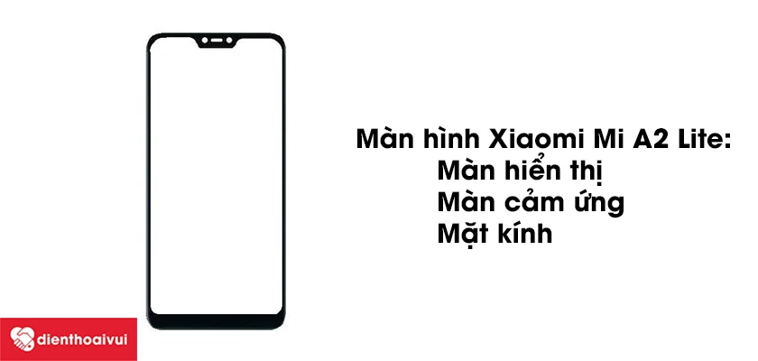 Cấu tạo của m&agrave;n h&igrave;nh điện thoại Xiaomi Mi A2 Lite