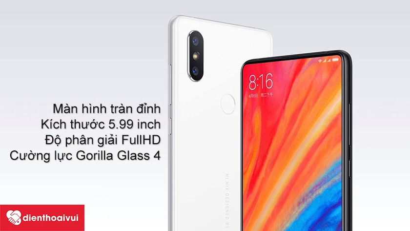 Mi Mix 2S: m&agrave;n h&igrave;nh 5.99 inch độ ph&acirc;n giải Full HD