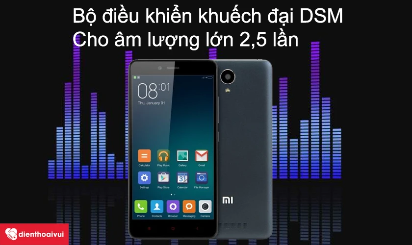 Redmi Note 2 - Bộ điều khiển khuếch đại cho âm lượng lớn 2,5 lần