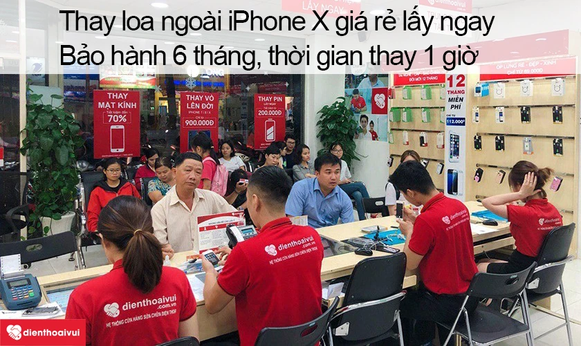 Dịch vụ thay loa ngo&agrave;i iPhone X gi&aacute; rẻ lấy ngay tại Điện Thoại Vui
