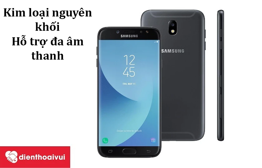 Samsung Galaxy J7 Pro thiết kế kim loại nguyên khối, hỗ trợ đa dạng âm thanh