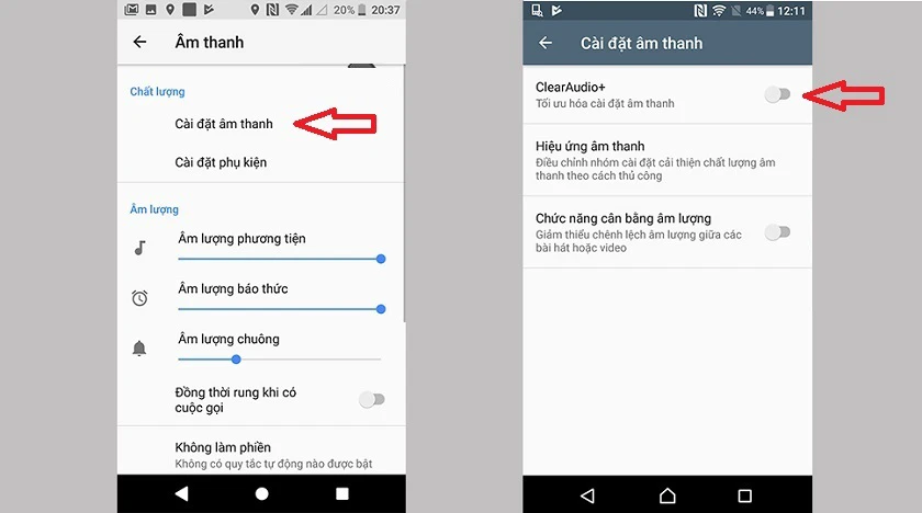 Cải thiện âm thanh bằng chức năng ClearAudio+