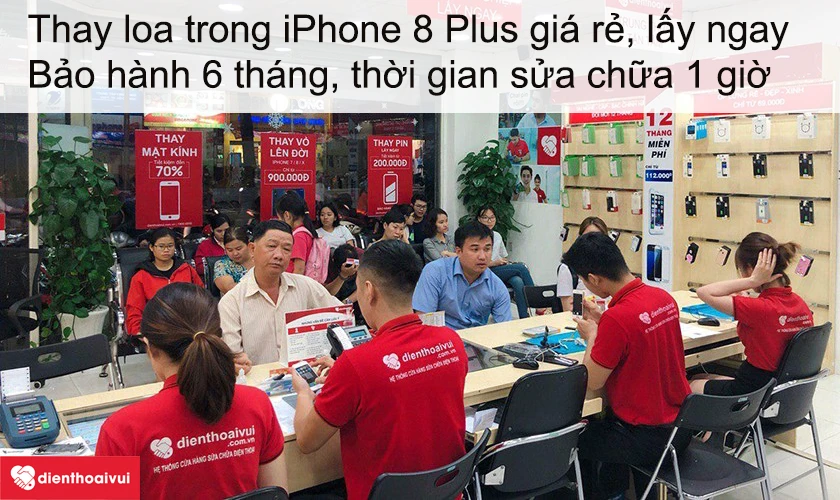 Dịch vụ thay loa trong iPhone 8 Plus gi&aacute; rẻ lấy ngay tại Điện Thoại Vui