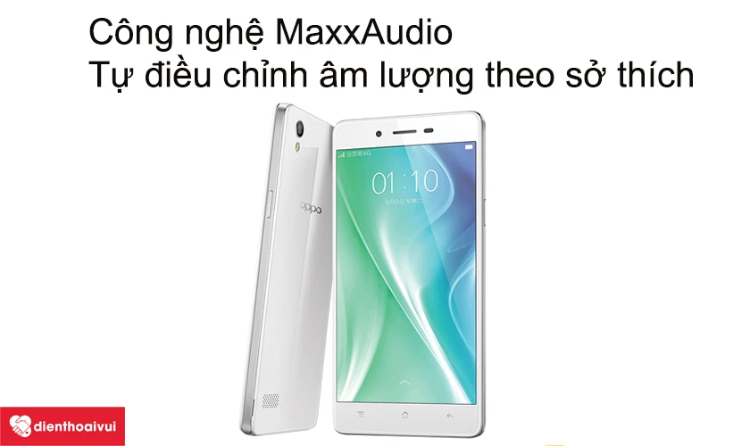 Oppo A51 sở hữu c&ocirc;ng nghệ MaxxAudio tự điều chỉnh &acirc;m lượng theo sở th&iacute;ch