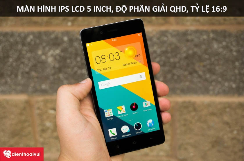 M&agrave;n h&igrave;nh OPPO A51: K&iacute;ch thước 5 inch, độ ph&acirc;n giải qHD
